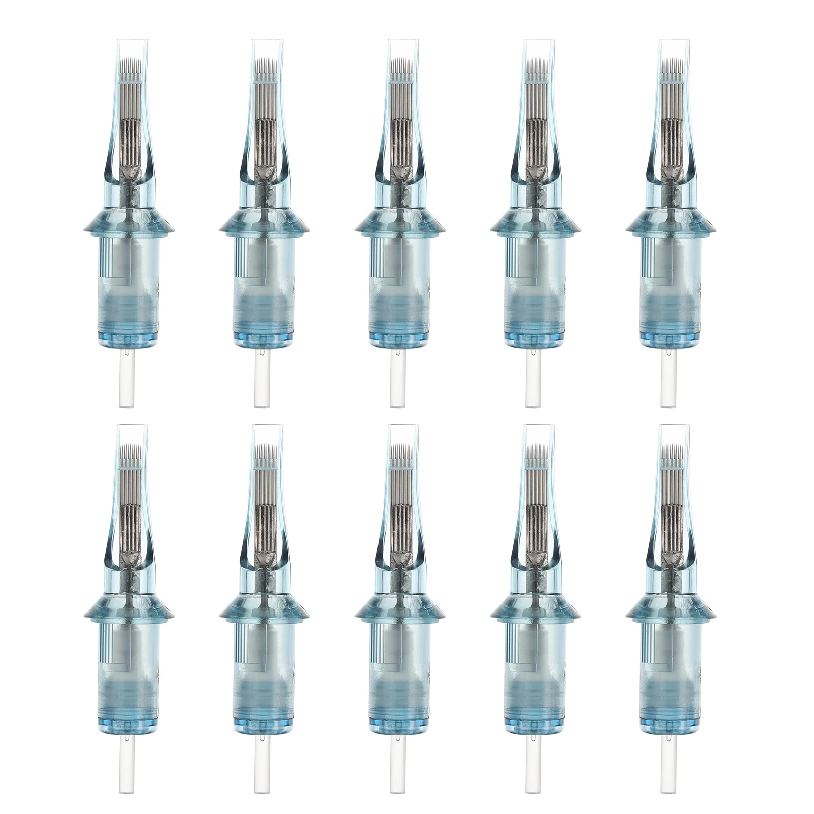 

10 Pcs Box Disposable Tattoo Needles ABS Transparent Sterilized Packaging Eyebrow Eyelid Lip Small Design Compatible Machines