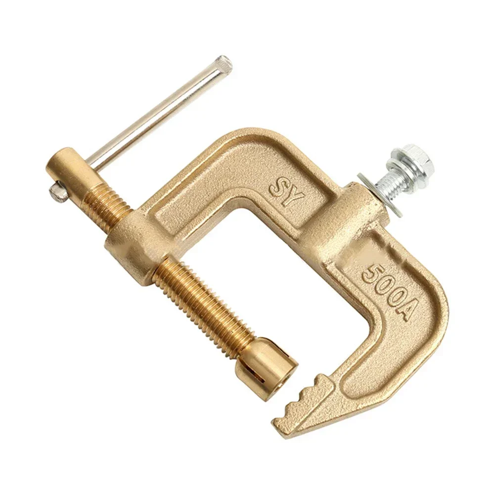 Practical Ground Clamp Earth Clamp 1* 125*80*20mm 500A High Power Argon Arc Brass Copper G-shaped Steel Structures