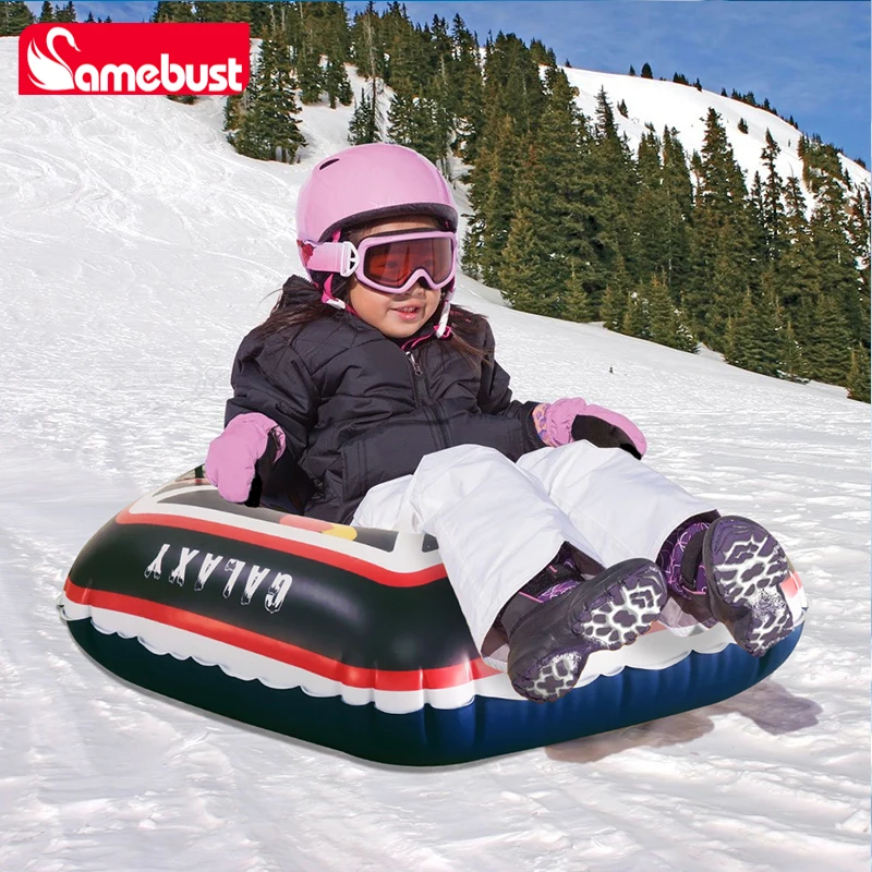 Camebust Snow Tubes Sleds for Kids Sledding 47'' Big Inflatable Snow Tube Sled Heavy Duty with 0.6mm Thicker Bottom Handles