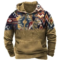 Vintage Indian Men's Hoodie Hooded Men Clothing Harajuku Pullovers 2024 New Tops Oversized Casual Streetwear Long Sleeve Hoodies
