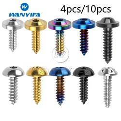 Wanyifa Titanium Screw M4x15 20mm / M5x15 17 20 / M6X15mm Self-Tapping Button Torx Screw Bolt for Motorcycle Bike Car 4/10pcs