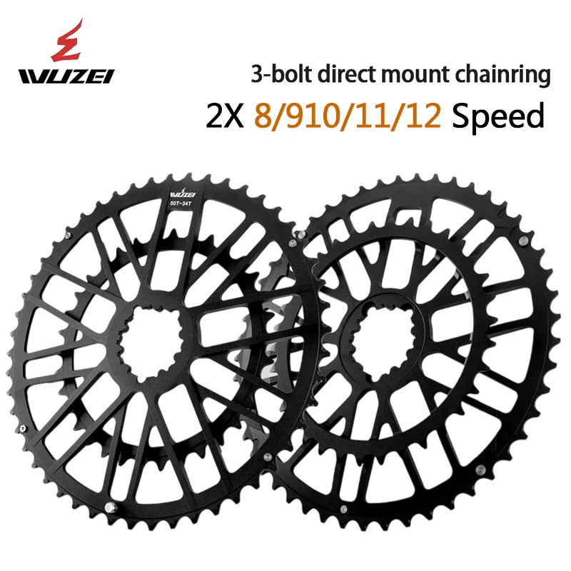 

WUZEI 3 болта 46/30T 48/32T 50/34T 52/36T 53/39T Звездочка для шоссейного велосипеда 2X 8/9/10/11/12S Складная гравийная звездочка Корона 2X 11/12 В