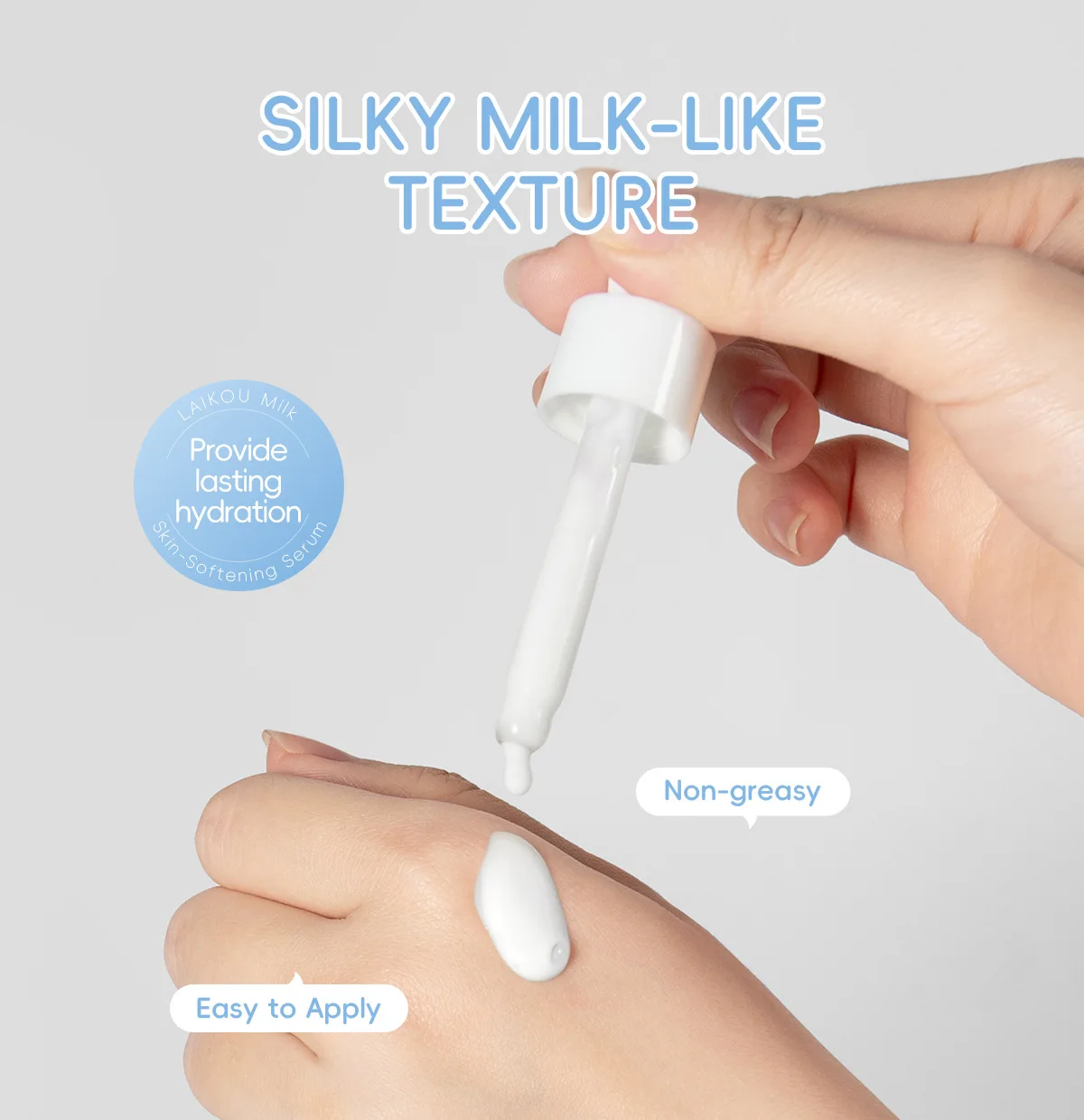 LAIKOU Milk Serum Facial Brightening Essence Shrink Pores Hydrating Moisturizing Treatment Repair Serum Skin Care 17ml view 5