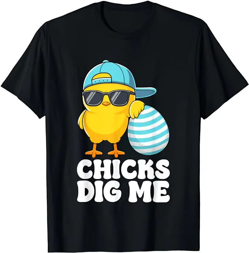 

Chicks Dig Me Easter Toddler Boys Men Happy Easter Funny T-Shirt USA Tee S-5XL