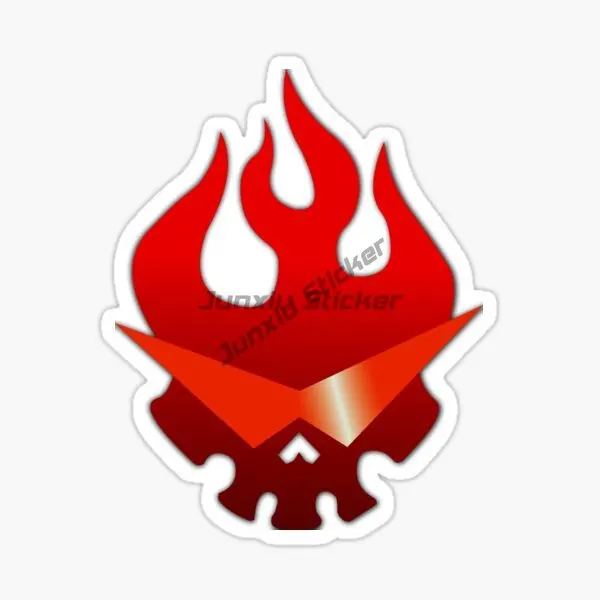 Toppa Gurren Lagann Anime Flame Skull Stickers for Decorate Wall Racing Motorcycle Car Table Off-road Van Decal Accessories