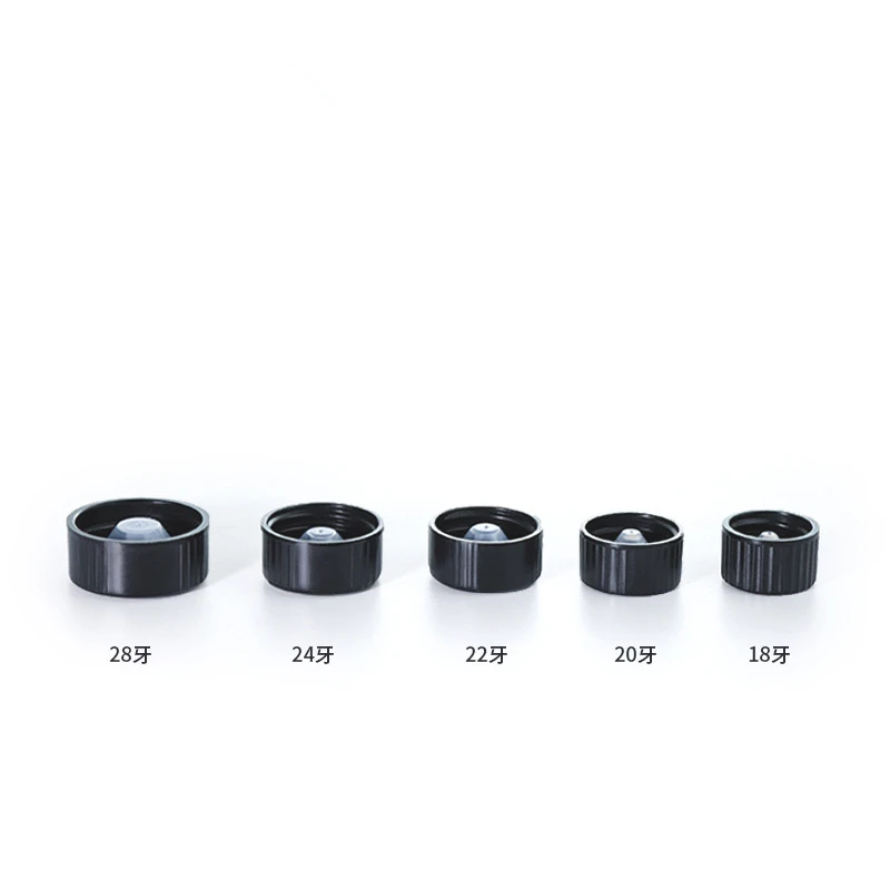 

20pcs 18mm 24mm 28mm 400 Essential Oil Bottle Lid Screw Bakelite Cover Phenolic Resin Cap Transparent Inner Plug Black Top