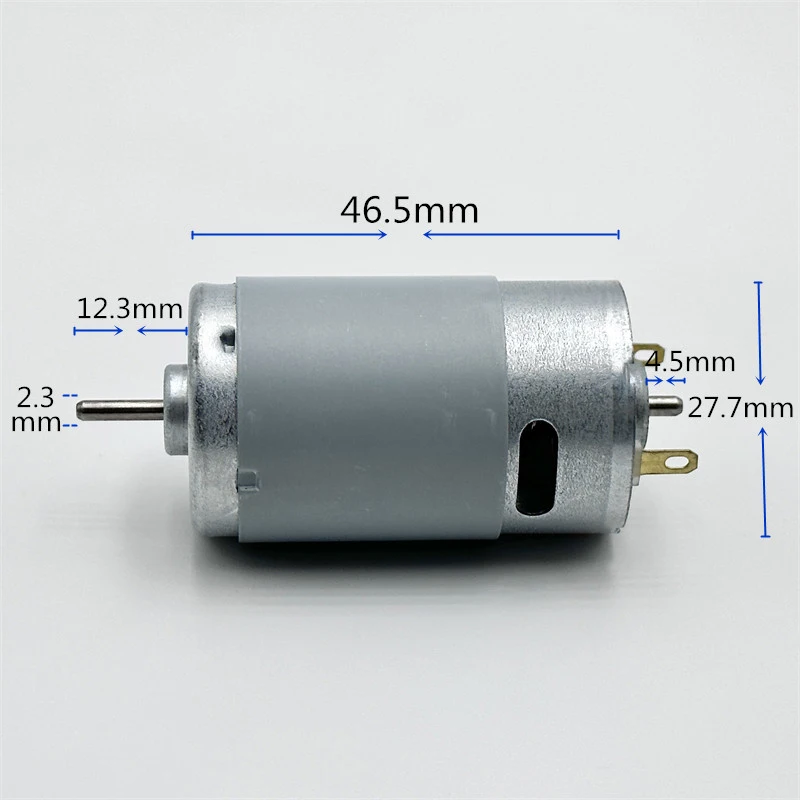 RS-395-2175 Mini 28mm Motor DC 6V 12V 18V 24V 10600RPM Dual 2.3mm Shaft Carbon Brush Electric Motor DIY Hobby Toy Sweeper Robot