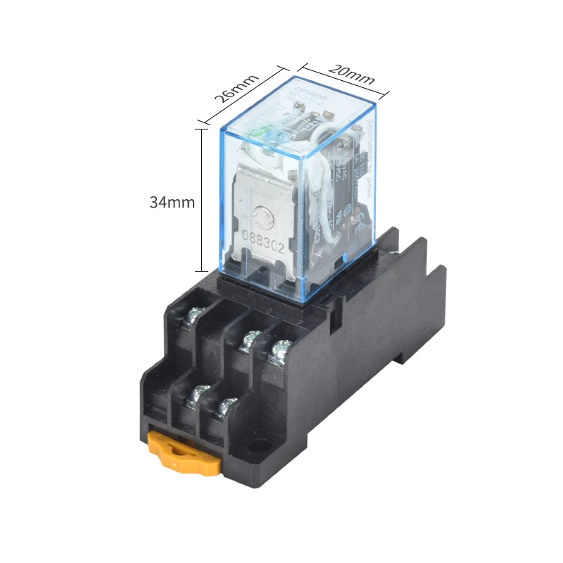 MY2P HH52P MY2NJ DPDTMiniature Coil Generalelectromagnetic intermediate relay switch withSocket Base LED AC 110V 220V DC 12V 24V