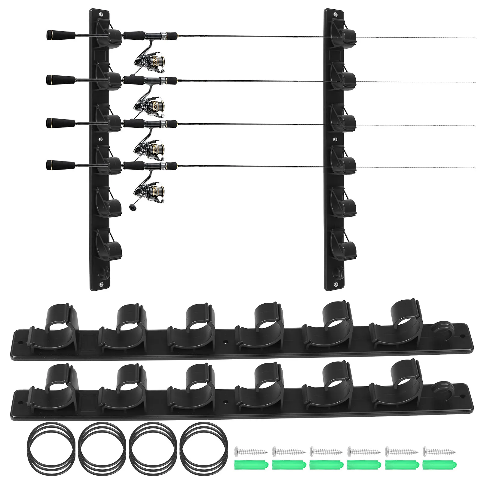 2 Stück Angelrutenhalter für die Garagenwand, 6-fach Angelruten-Aufbewahrungsregal Organizer