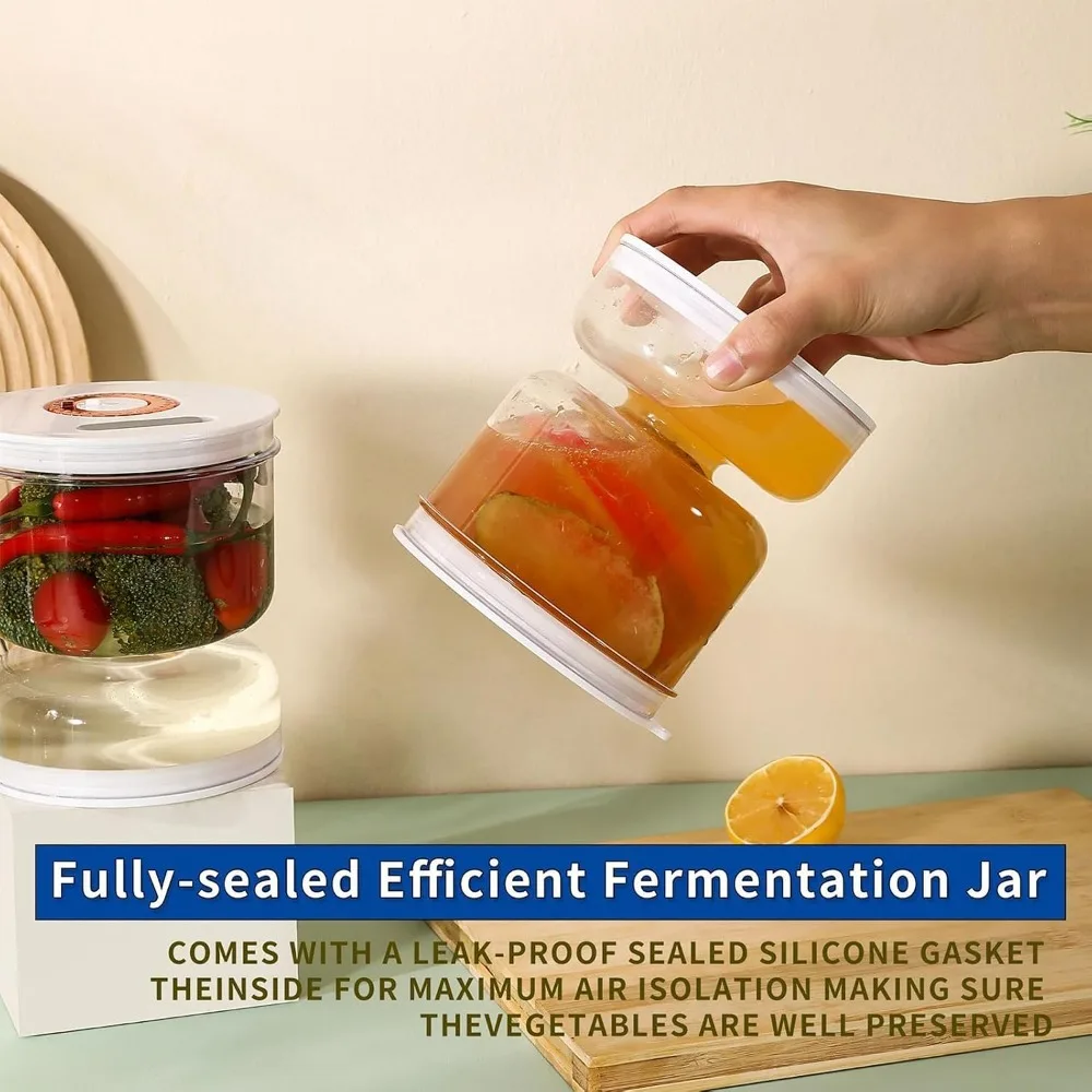 Stylish 800ml/27oz Pickle Jar PS Airtight Lid Hourglass Jar 4.72×5.31in Strainer Flip Jar For Olives