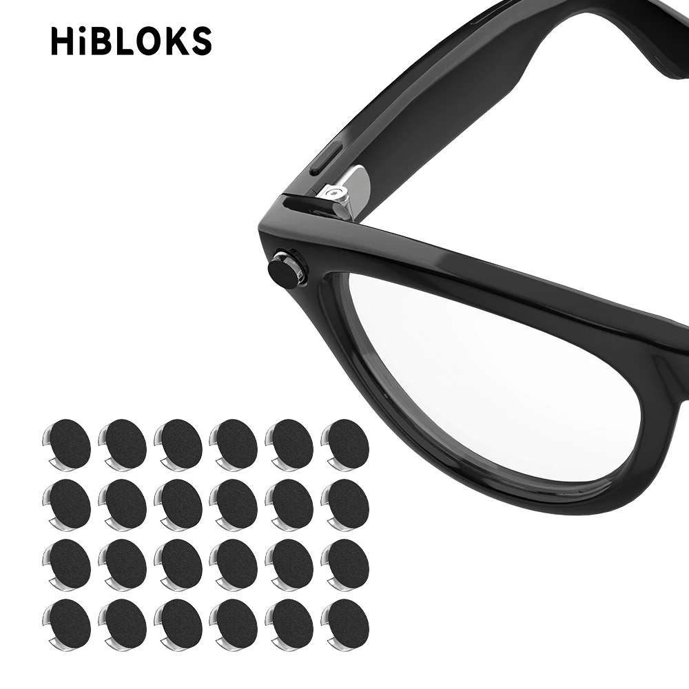 HiBloks LED Light Blocking Stickers 24 Pcs For Ray-Ban Meta Wayfarer/Skyler/Headliner/Oakley HSTN Glasses Smart Glasses Cover