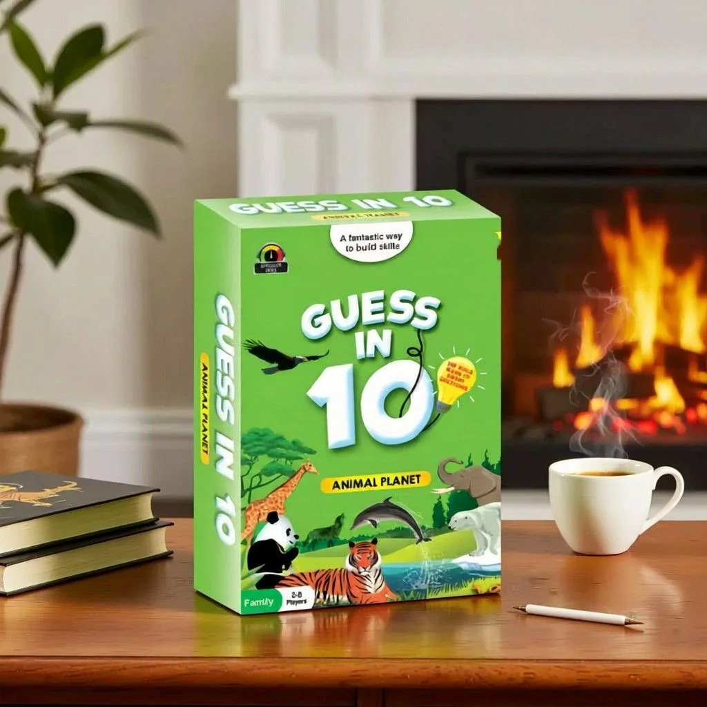 

Fun animal-themed guessing cards, an engaging family party/birthday/Halloween/New Year card game focused on puzzle-solving, comm