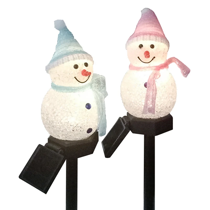 

BEAU-Outdoor Snowman Christmas Decoration 2 Pack Solar Lights For Path Lawn Garden Courtyard Landscape Christmas Decoration