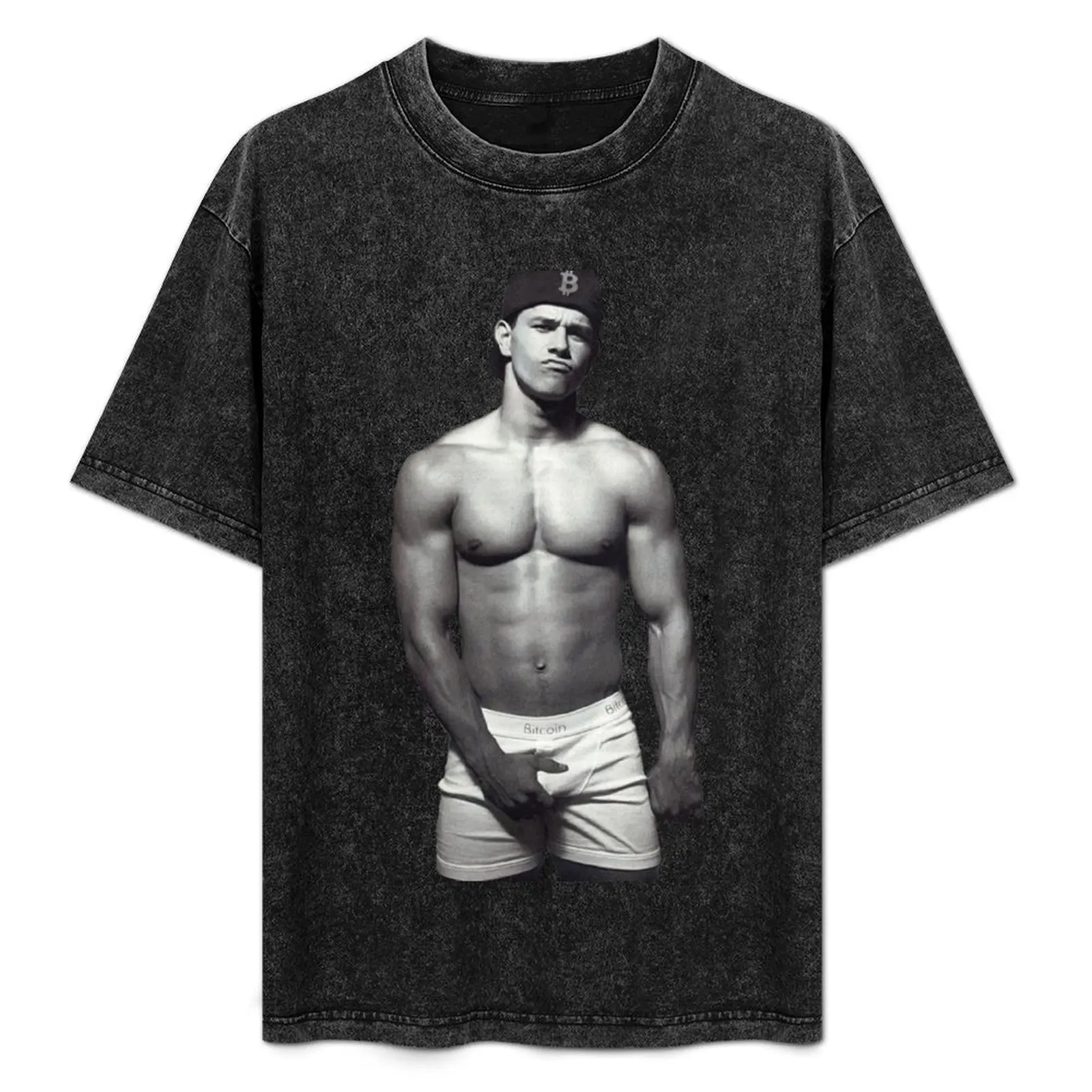 Camiseta Marky Mark Bitcoin de talla grande, informal, para exteriores