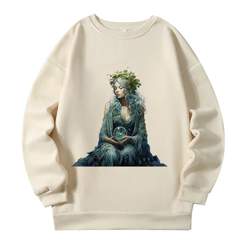 Xl-4xl Plus Size Women Sweatshirts Clothing Gothic Princess Print New Sweatshirts Autumn Spring Warm 2024 Large Size Tops