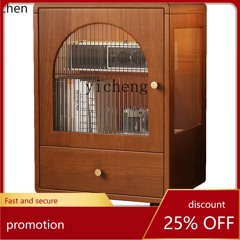 

ZMLretro solid wood side cabinet living room home locker corner cabinet medium antique bedroom storage cabinet