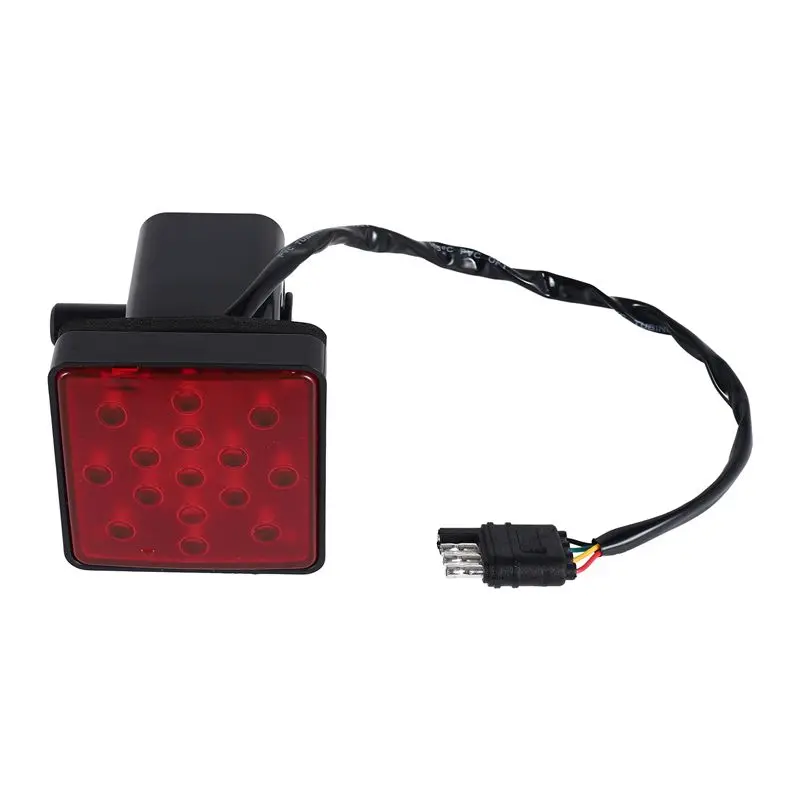 A30F-Red 15 LED 2 Inch Trailer Truck Hitch Tow Haul Receiver Cover Brake Light With Pin 12V