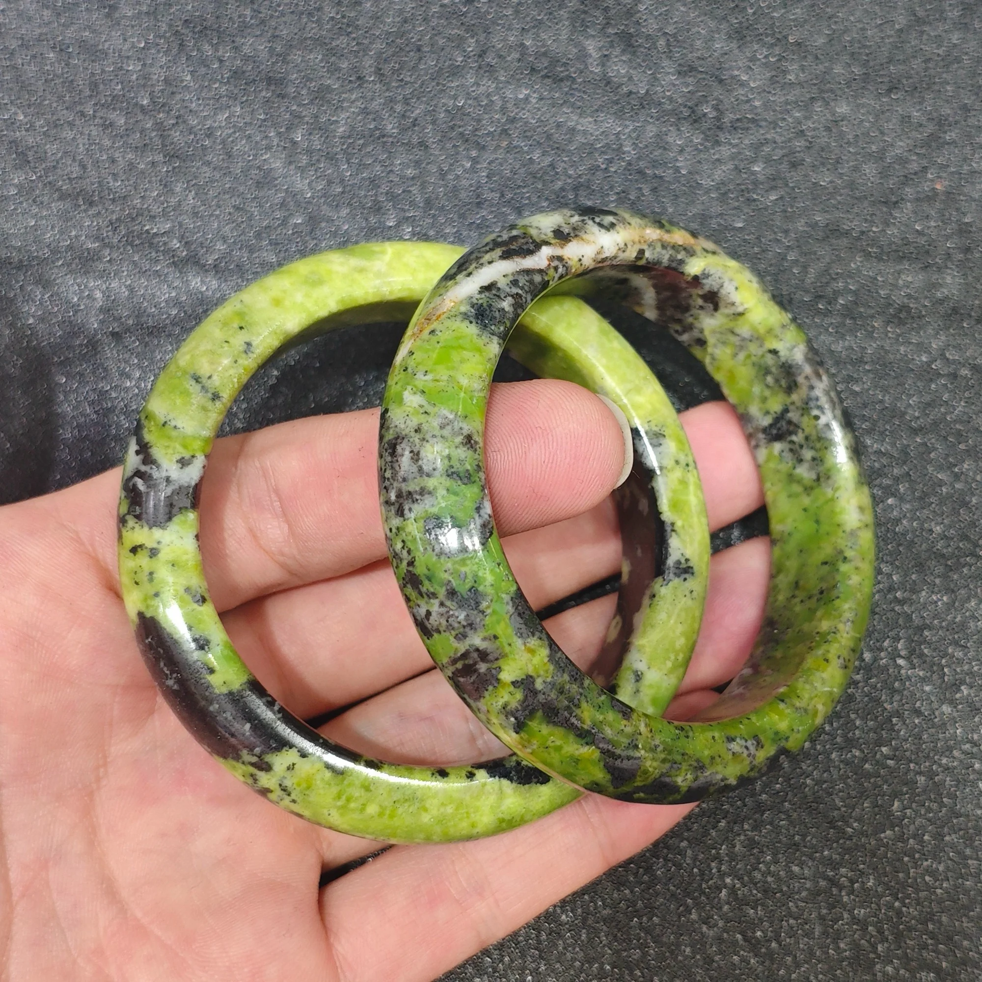 Natural Variscite Bangle Bracelet Gemstone Smooth Bangle Green Matrix Crystal Jewelry Present Accessories Supply 1 Piece