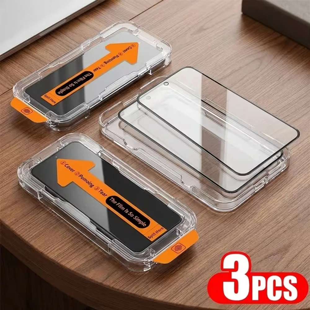 

3PCS HD Screen Protectors For iPhone 16 Pro Max 17 Air 15 14 Plus 13 12 11 X XR XS 16e 6 7 8 Plus SE Tempered Glass Easy Install