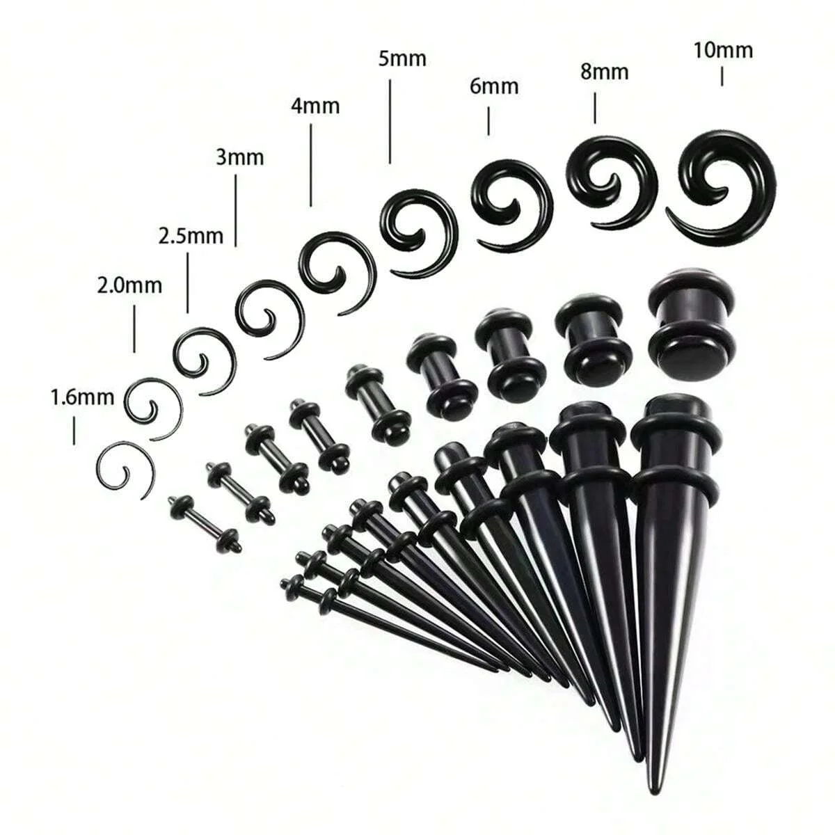 36-54 szt. 14G-00G Akrylowe Ko – Body Jewelry Gauges recenzja i cena