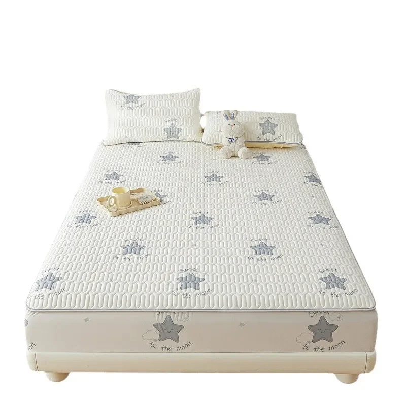 Set di lenzuola estive CoolBed in lattice spesso, morbido e traspirante, lenzuolo e federa, fascia elastica, tappetino da letto freddo