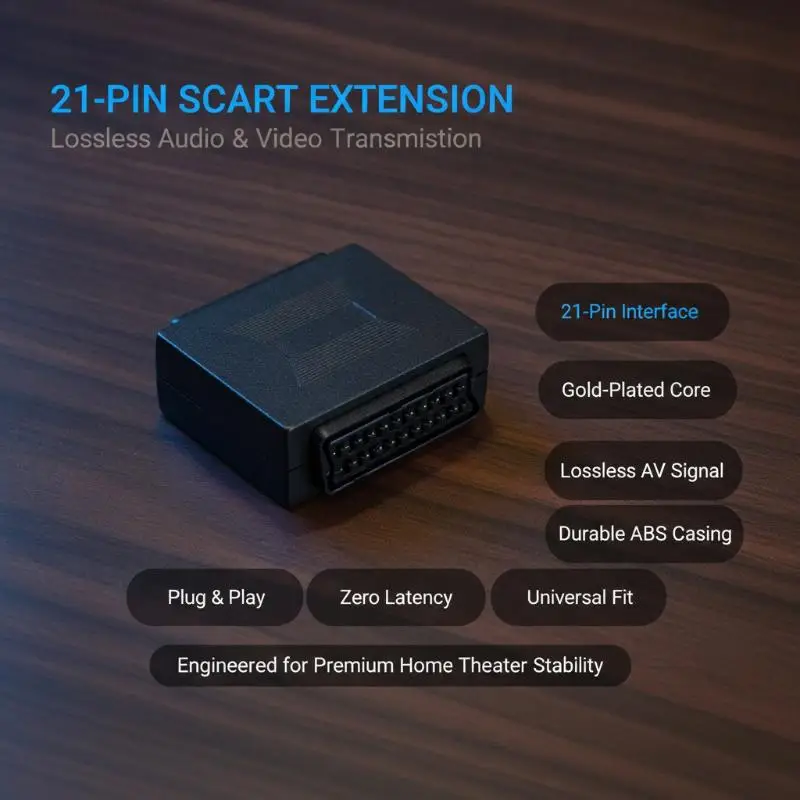 C90F Efficient 21 Pin SCART Coupler Adapter Female To Female Joiner Connector For Improved Auditory Experience