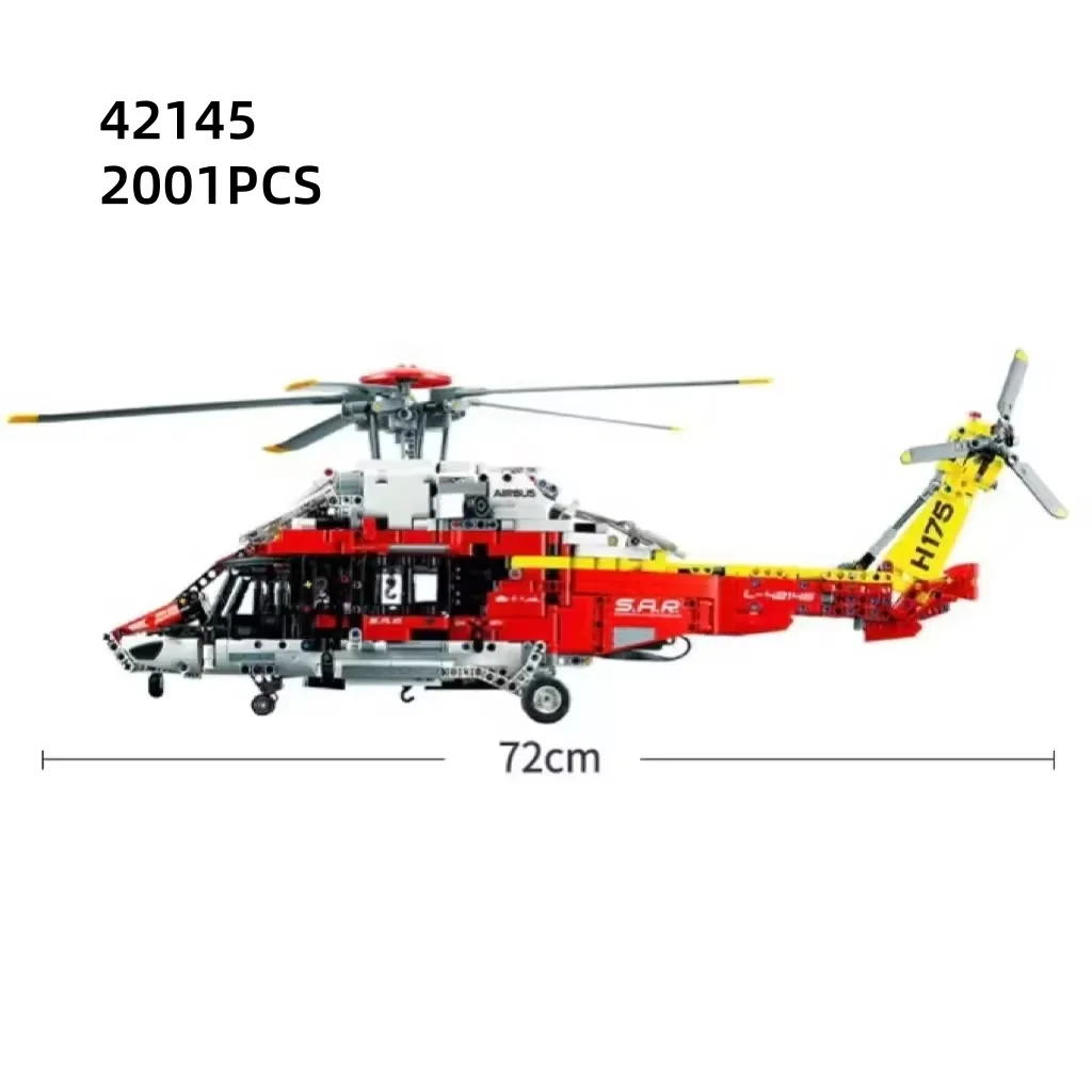 42145 Technical Airbus H175 Rescue Helicopter Model Assembly Model Gift 2001PCS Brick Children's Educational Toy