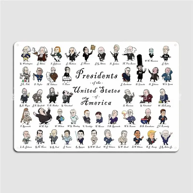 Presidents Of The United States Of America 2021 With No Border Metal Plaque Poster Club Party Party Plaques Tin Sign Poster