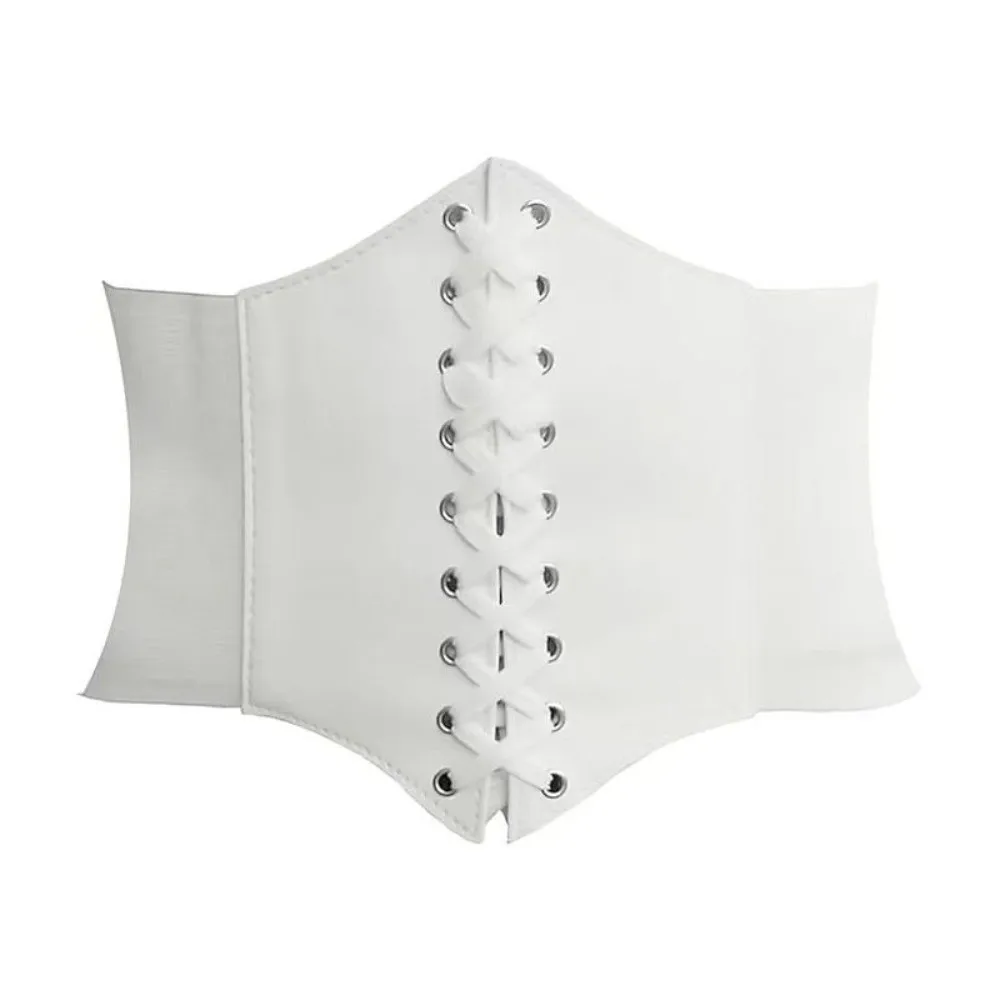 حزام خصر واسع مشد تصميم مرن حزام خصر للتخسيس ملابس خارجية أربطة خصر مزخرفة للتنانير والملابس العلوية