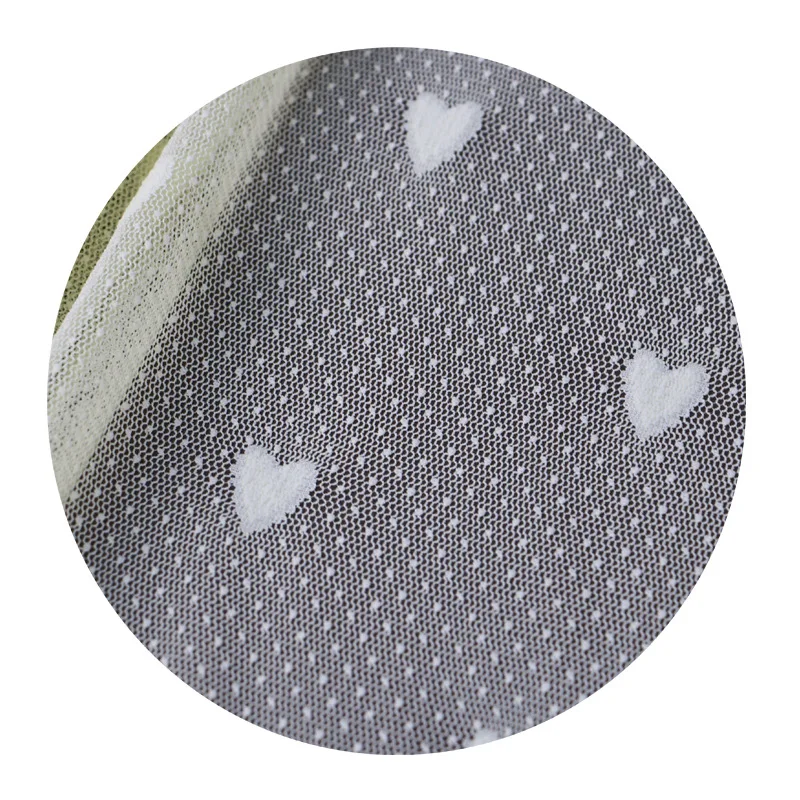 Ropa interior para niños con diseño de corazón de melocotón Jacquard de malla suave de tela rosa de amor de 6 yardas con puntos de tela
