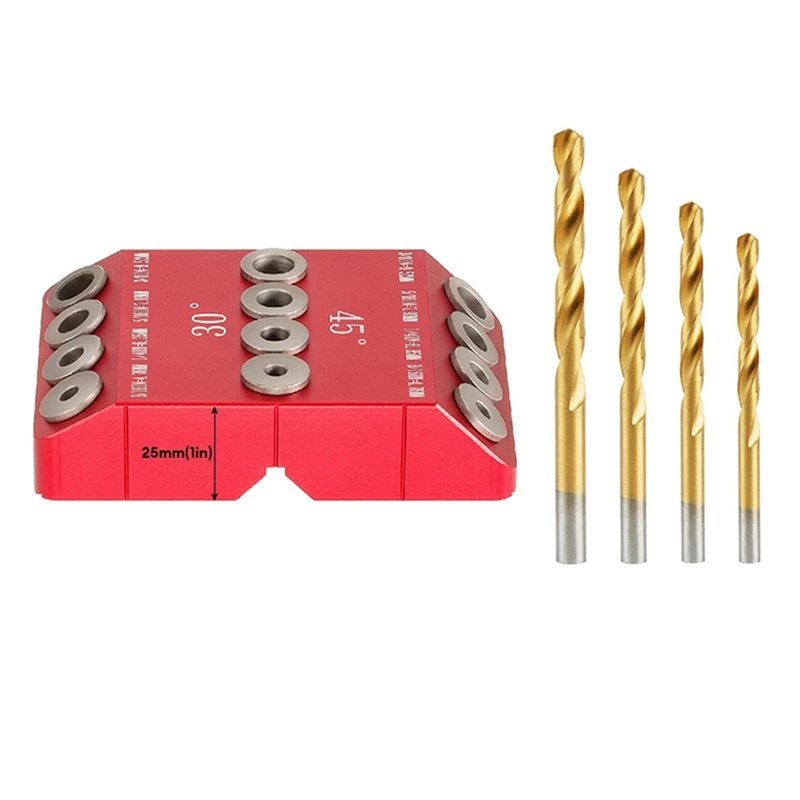 New 30/45/90° Angle Drill Hole Guide Jig For Angled And Straight Hole,Cable Railing Lag Screw Drilling Template