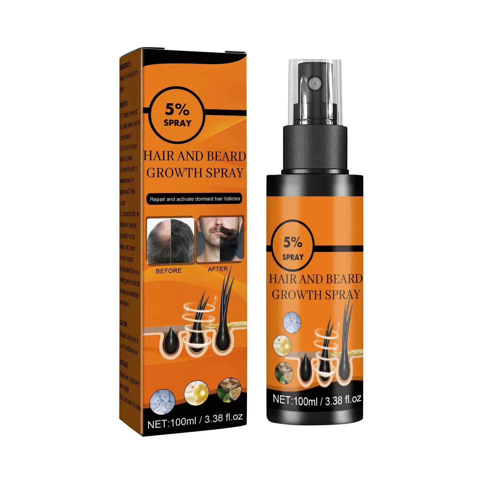 2024 New Hair Growth Spray Promote Hair Growth Nourish Scalp Hair Growth Spray Hair Growth Spray 100ml/3.38fl