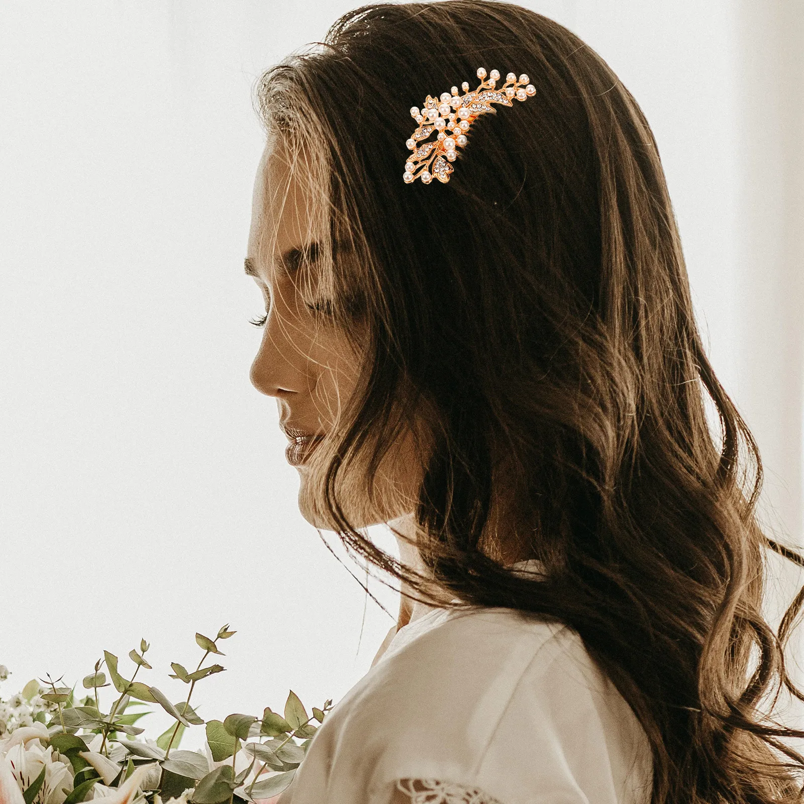 

Pearl Comb Jewels Wedding Decor Bridal Hair Accessories Rhinestone Combs Rhinestones Women's