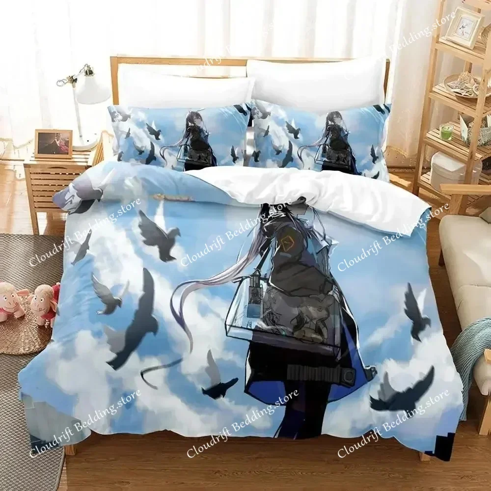 Kawaii Anime Arknights Bedding Set Single Twin Full Queen King Size Bed Set Aldult Kid Bedroom Duvetcover Sets 3D Bed Sheet Set0
