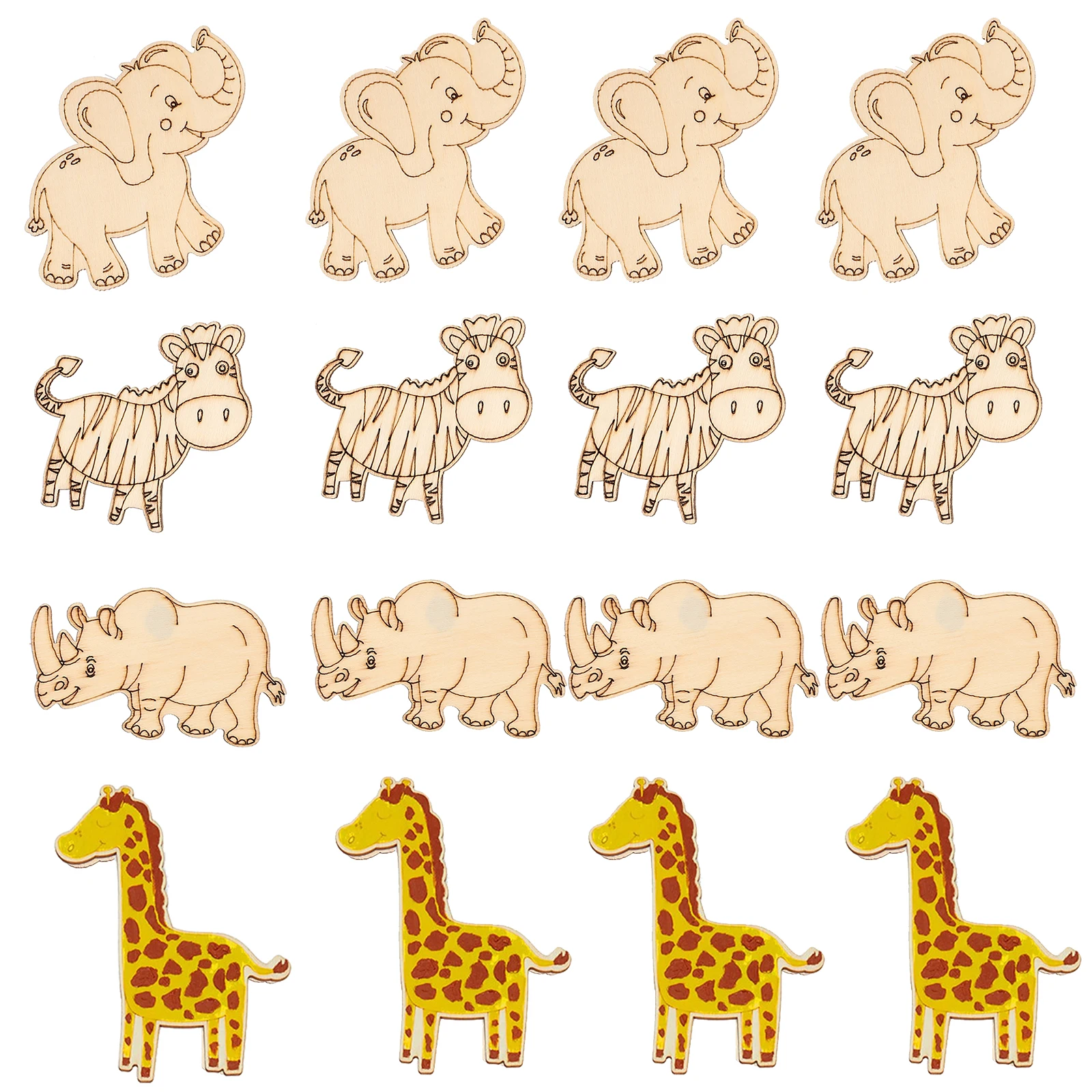 

40 Pcs Blank Wooden Chips Unfinished Animal Slices DIY Painting Crafts Smooth Edge Premium Wood Safe Kids Creative Cutouts Home