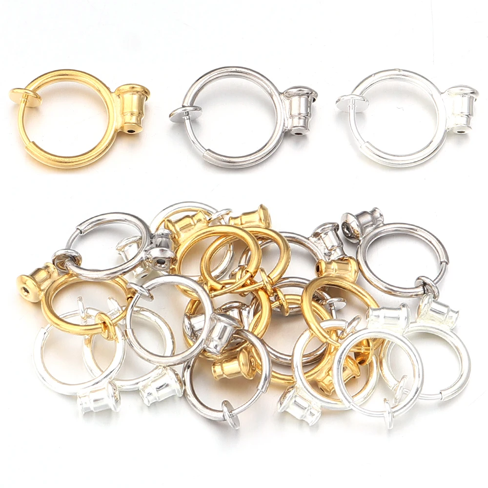 

4pcs/lot Non-Piercing Hoop Earrings Spring Ear Clip Fake Ear Hoops Screw Ear Clip For DIY Jewelry Making Earrings Supplies