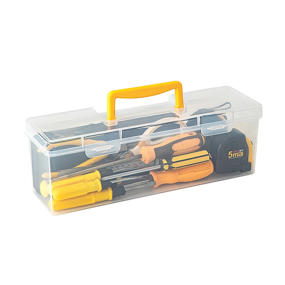 Plastic Organizer Box Transparent Portable Tool Box Multipurpose Electrician Drill Tool Storage Box Hardware Tool Case