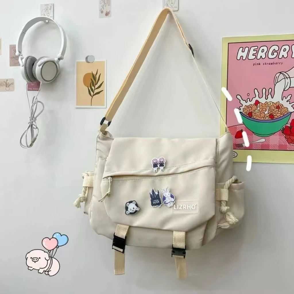 

Korean InS-style large-capacity single-shoulder bag, Japanese Harajuku retro workwear style postman bag, student nylon crossbody