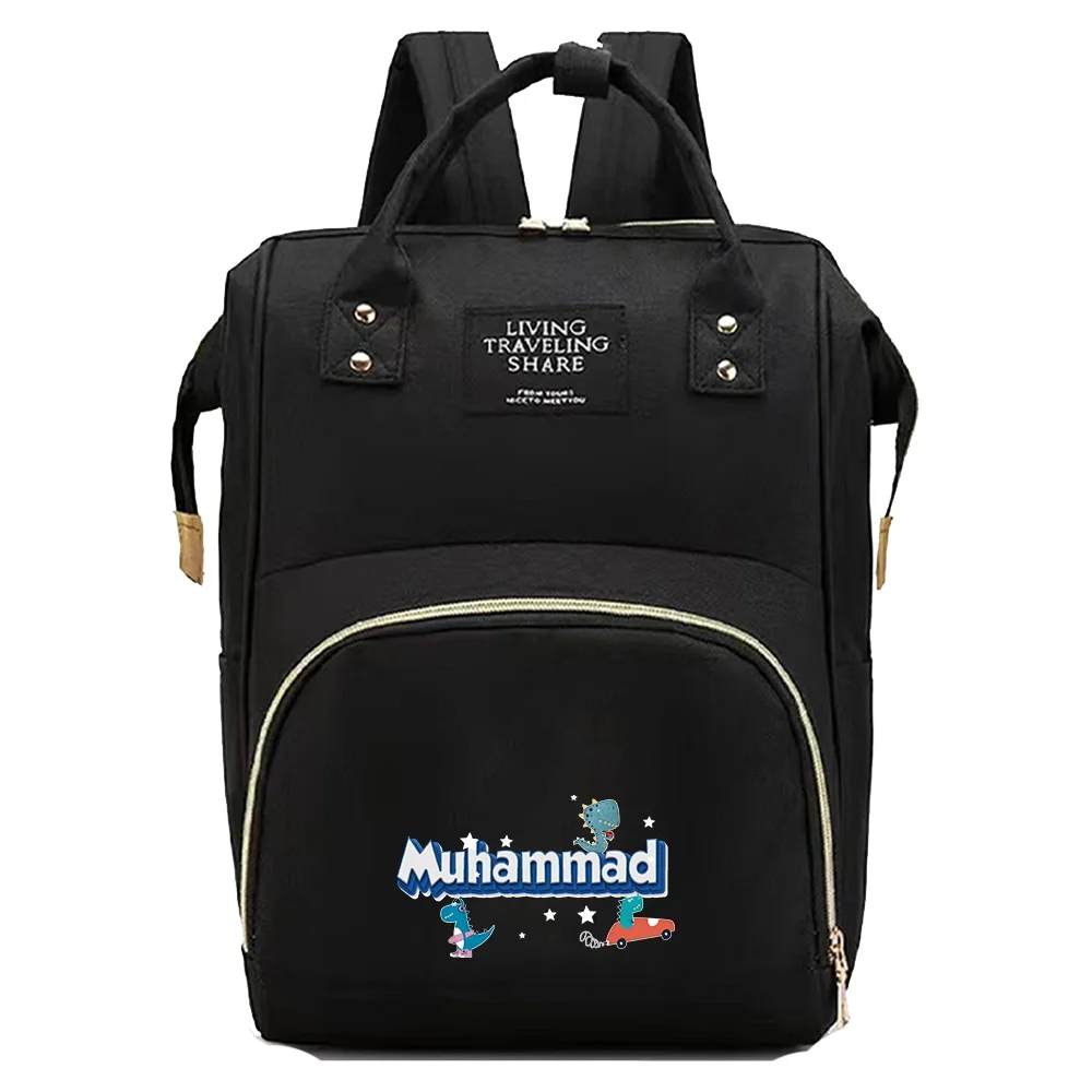 Mochila personalizada con nombre para mamá, bolsa de pañales, mochila para botella de leche, cambiador para recién nacido, bolsa de almacenamiento de salida práctica