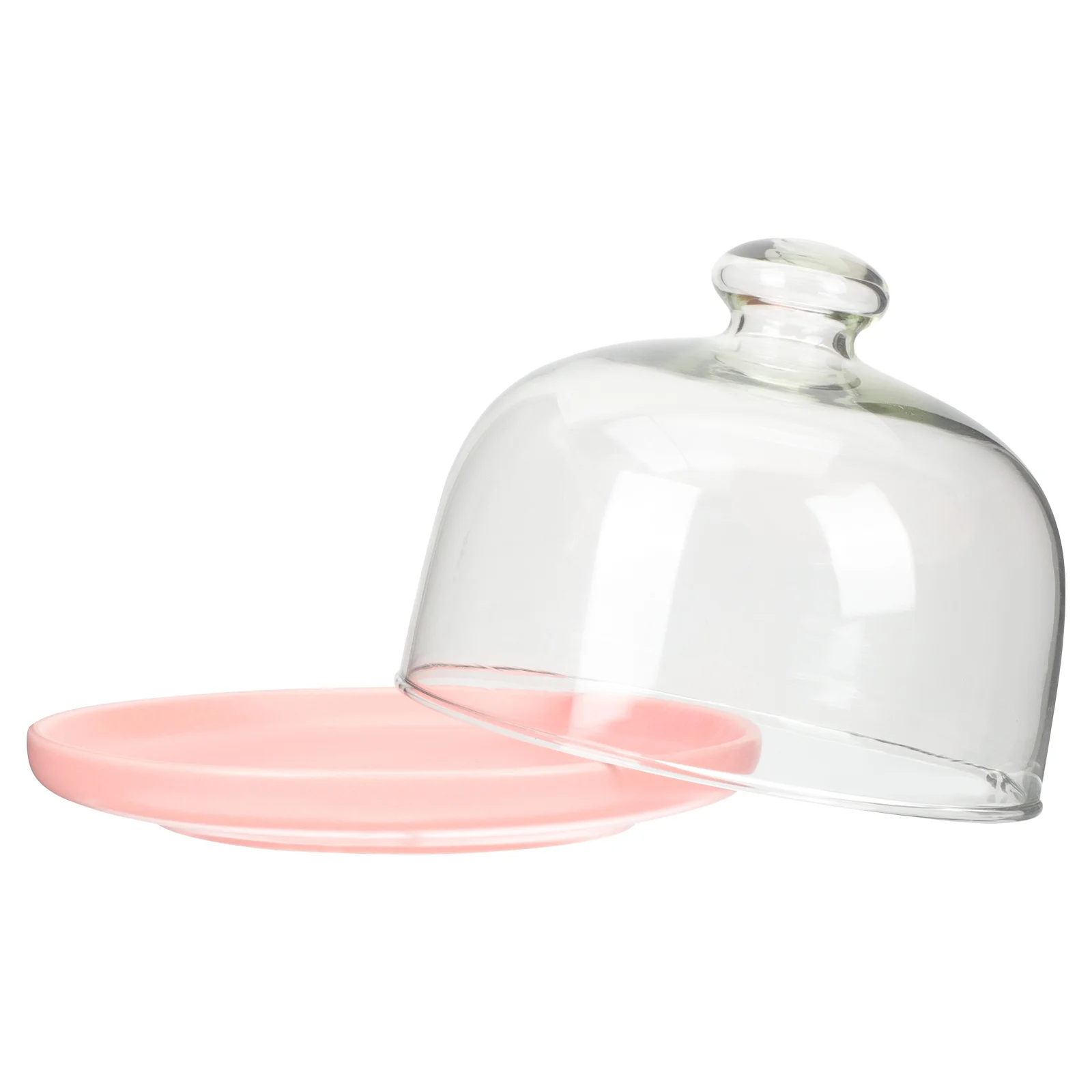 

1Set Cake Display Plate with Dome Multi-Use Fruit Foretaste Tray Elegant Ceramic Glass Food Serve Stand for Birthday Party
