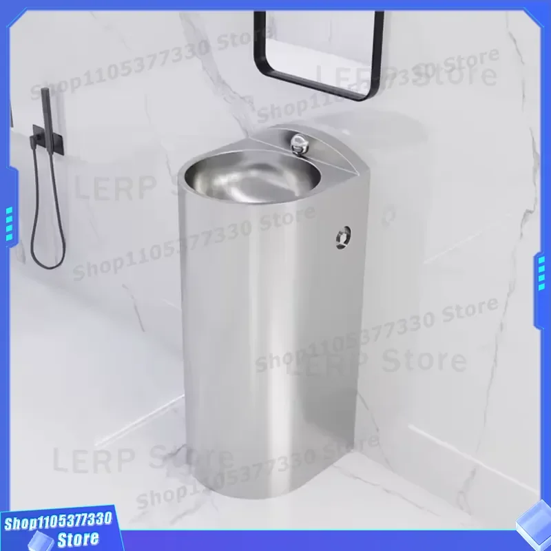 Modern Wall Mounted Stainless Steel Rectangular Washbasin Easy Clean Prison Column Sink for Hospital Detention Center