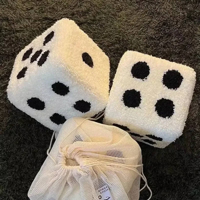 Multi‑size Dice Shape Plush Foot Stool Soft Booster Seat Removable Cover Creative Cube Ottoman for Hallway Bedroom Home