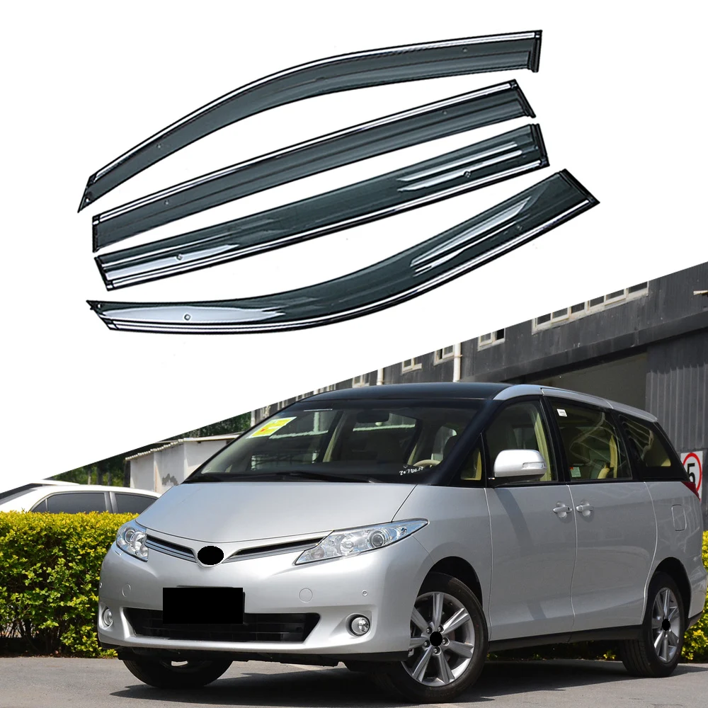 

For TOYOTA Previa III R2 R5 2005-2019 Car Window Sun Rain Shade Visors Shield Shelter Protector Cover Trim Frame Sticker