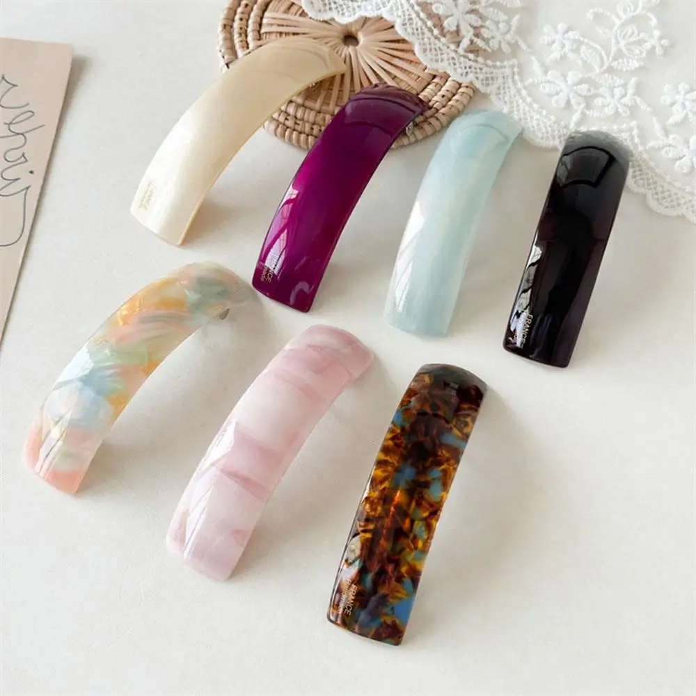 

Back Of The Head Top Clip Simple One-word Hairpin Bright Color Decor Ponytail Clip Sweet Hair Accessories Vintage Elegant Clip