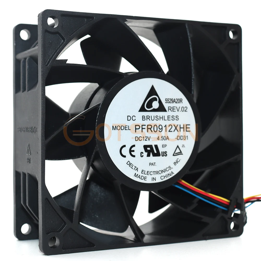 90*90*38mm PFR0912XHE 9CM 90mm 4.5A 12V used to Server Extensions machine cooling fan for Delta