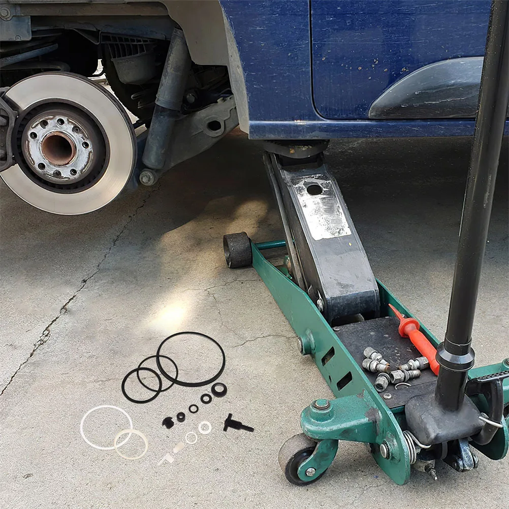 16Pcs Jack Seal Repair Kit for Hydraulic Floor Jacks Dust Seal Return Valve Plunger Core Car Repair Tool Set Compatible with