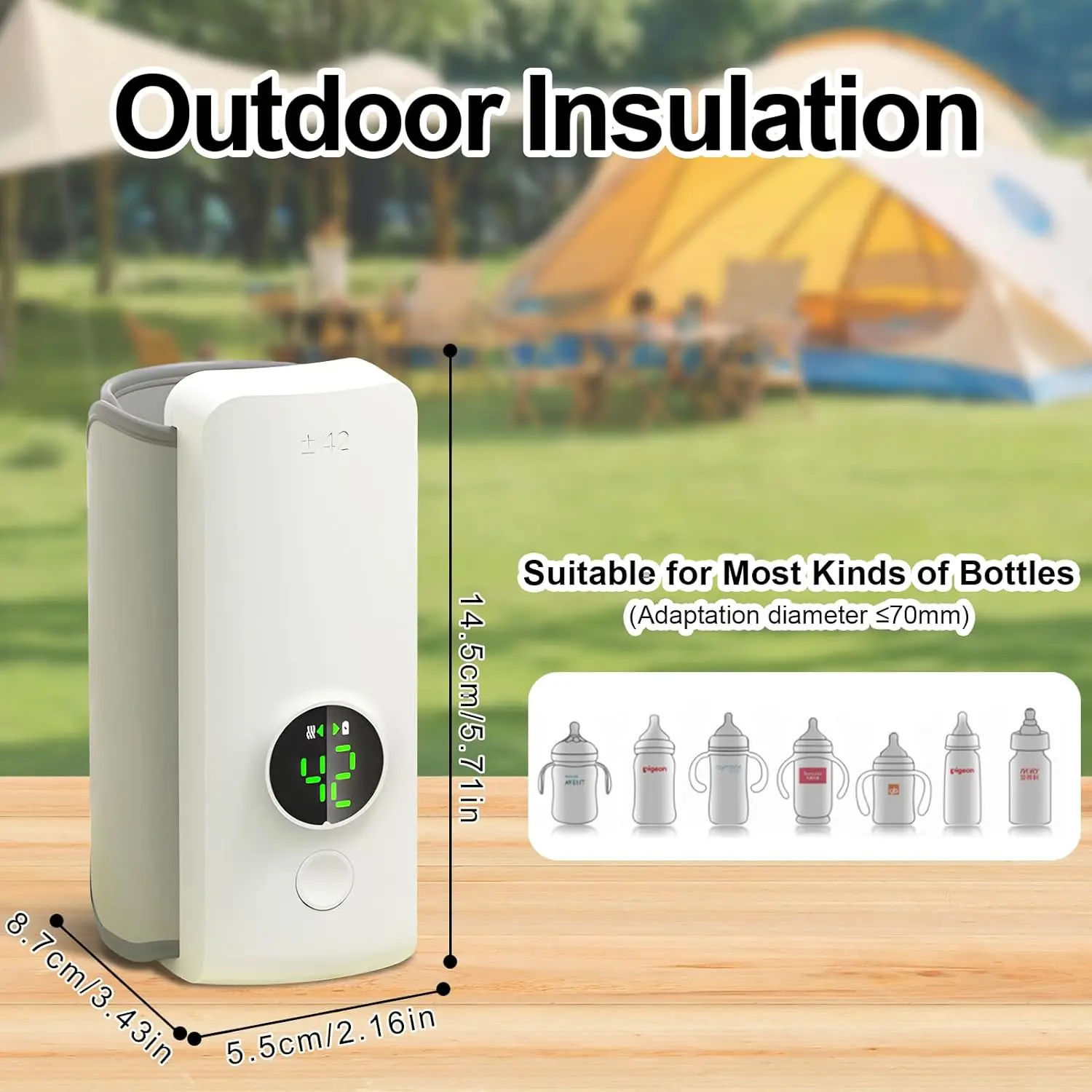 Scaldabiberon portatile NNQ-2 con batteria ricaricabile ad alta capacità da 6000 mAh