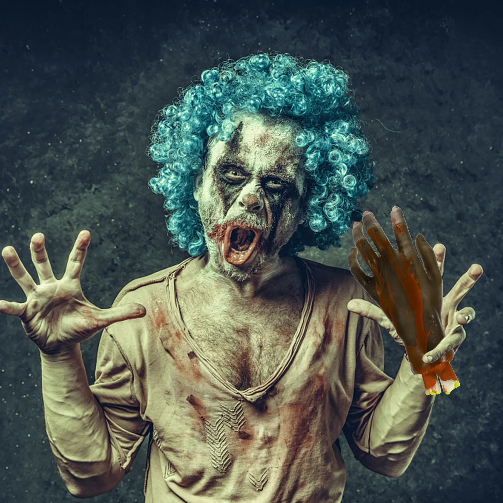 

4 Pcs Prosthetic Props Decoration Fake Limbs Halloween Creepy Hand Hands Body Bloody Vinyl Fingers
