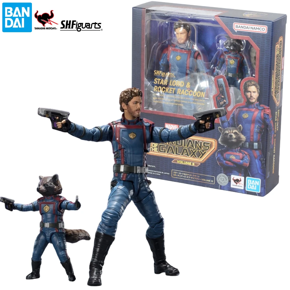 

In Stock Bandai S.H.Figuarts Marvel Shf Star Lord Rocket Raccoon Guardians of The Galaxy 3 Action Figure Collectible Toy Gift