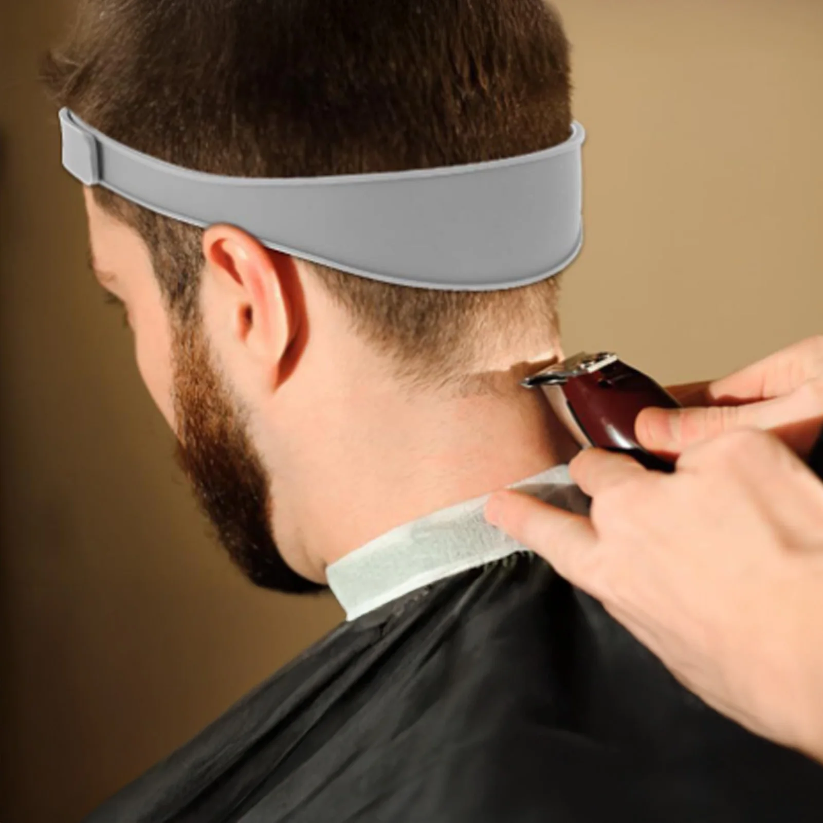 DIY Verstellbare gebogene Silikon-Haarschnittvorlage mit Haarschneidefinger, zweistufiges Haarschneidewerkzeug für Präzision – Detail 3